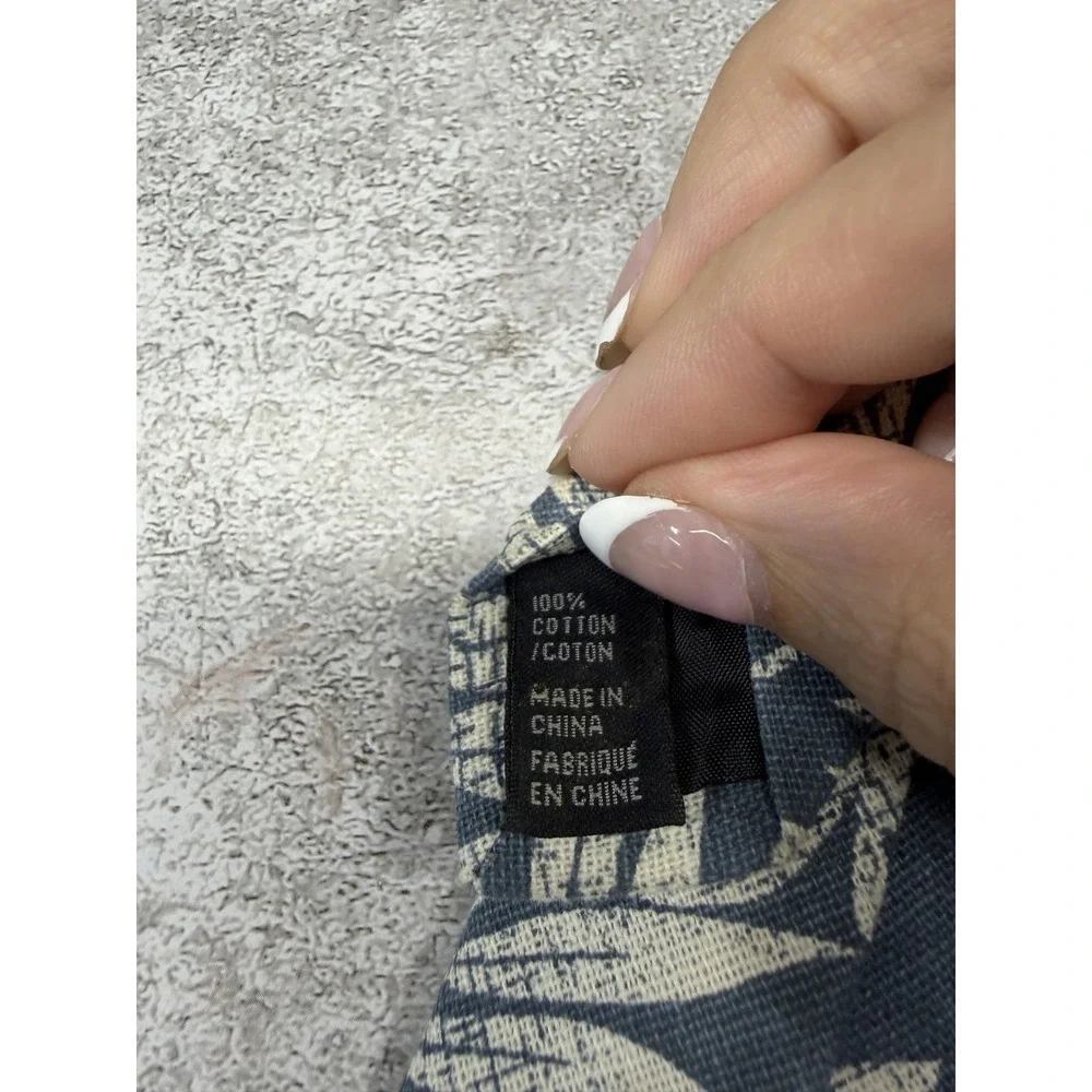 14TH & UNION Tie‎ Mens One Size Blue Floral Palm Leaf Woven Cotton Pointed
